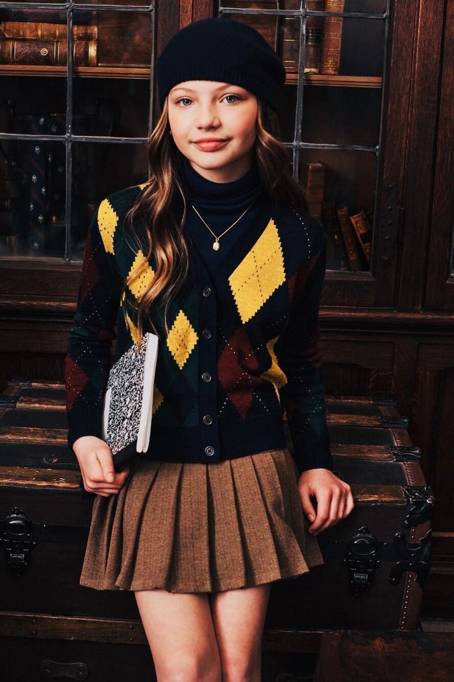 NWT❤️Polo Ralph Lauren Argyle Wool V-Neck Cardigan szL(12-14)
